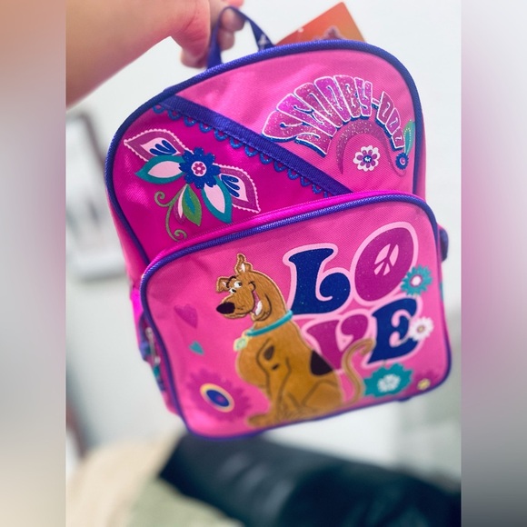 Scooby Doo Small Rolling Backpack Pink Peace & Love! - Picture 5 of 14